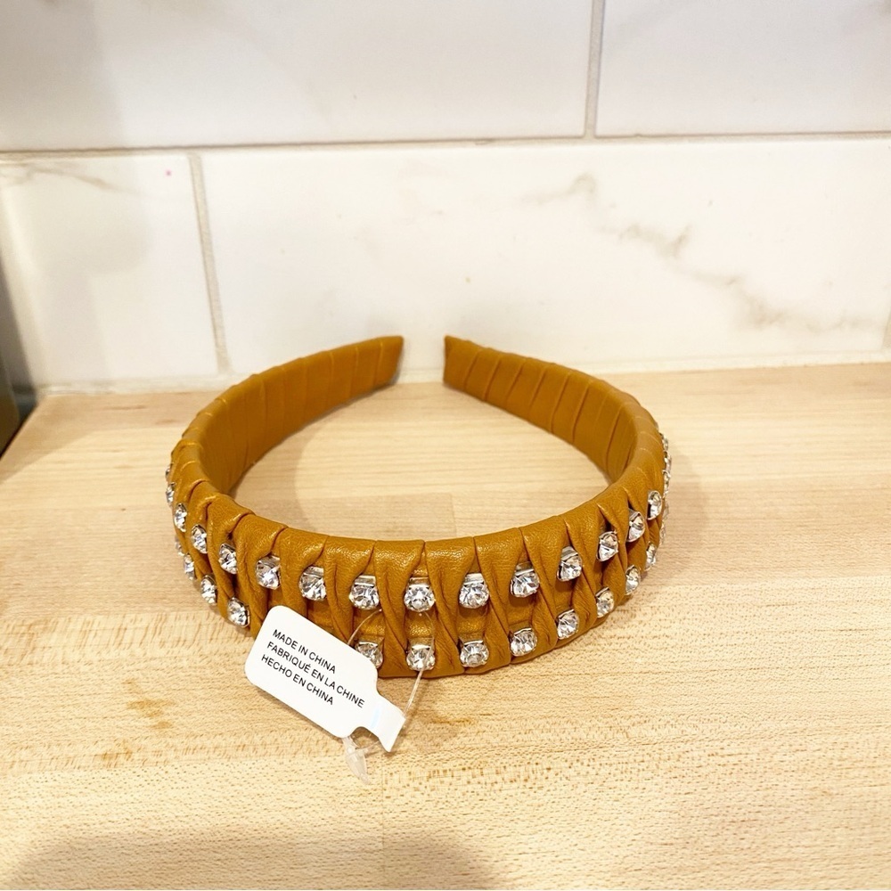 💎 Anthropologie Camel Embellished Headband - Picture 2 of 4